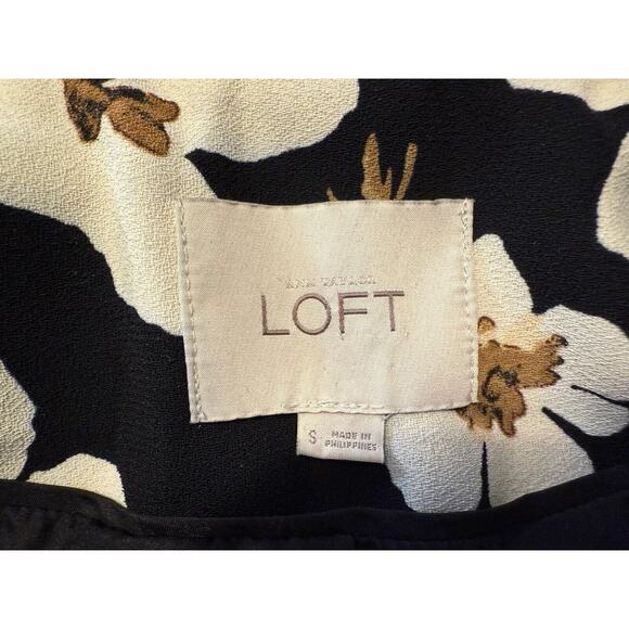 Ann Taylor Loft Floral Open Front Blazer, Black & Ivory, Sz: S, 78-26 - Picture 7 of 16